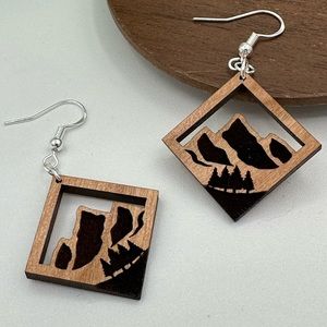 Mountain Silhouette  Cut-Out Earrings by Gemini Creative - Handmade
